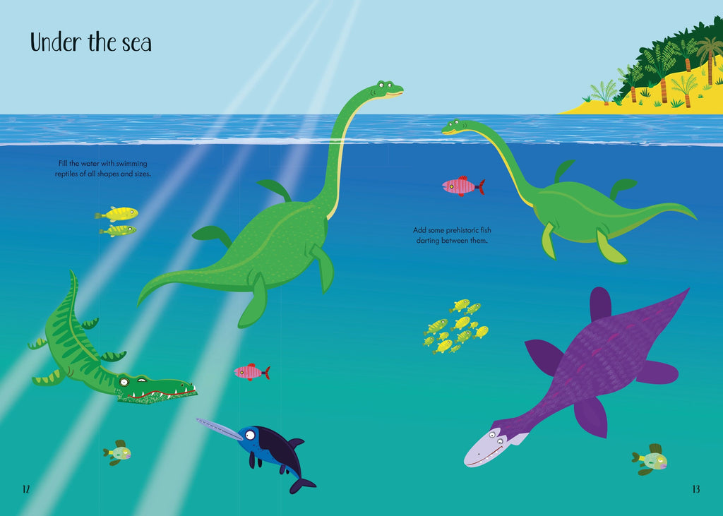 Little First Stickers Dinosaurs – Carte cu stickere pentru copii 3+ ani, Usborne