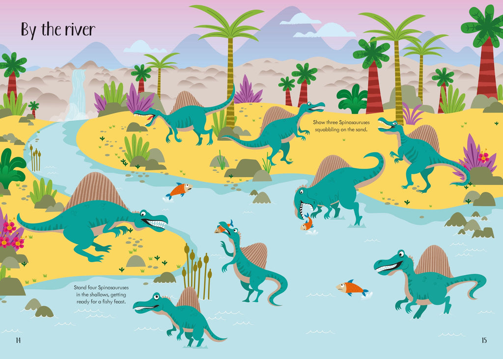 Little First Stickers Dinosaurs – Carte cu stickere pentru copii 3+ ani, Usborne