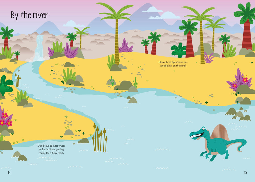 Little First Stickers Dinosaurs – Carte cu stickere pentru copii 3+ ani, Usborne