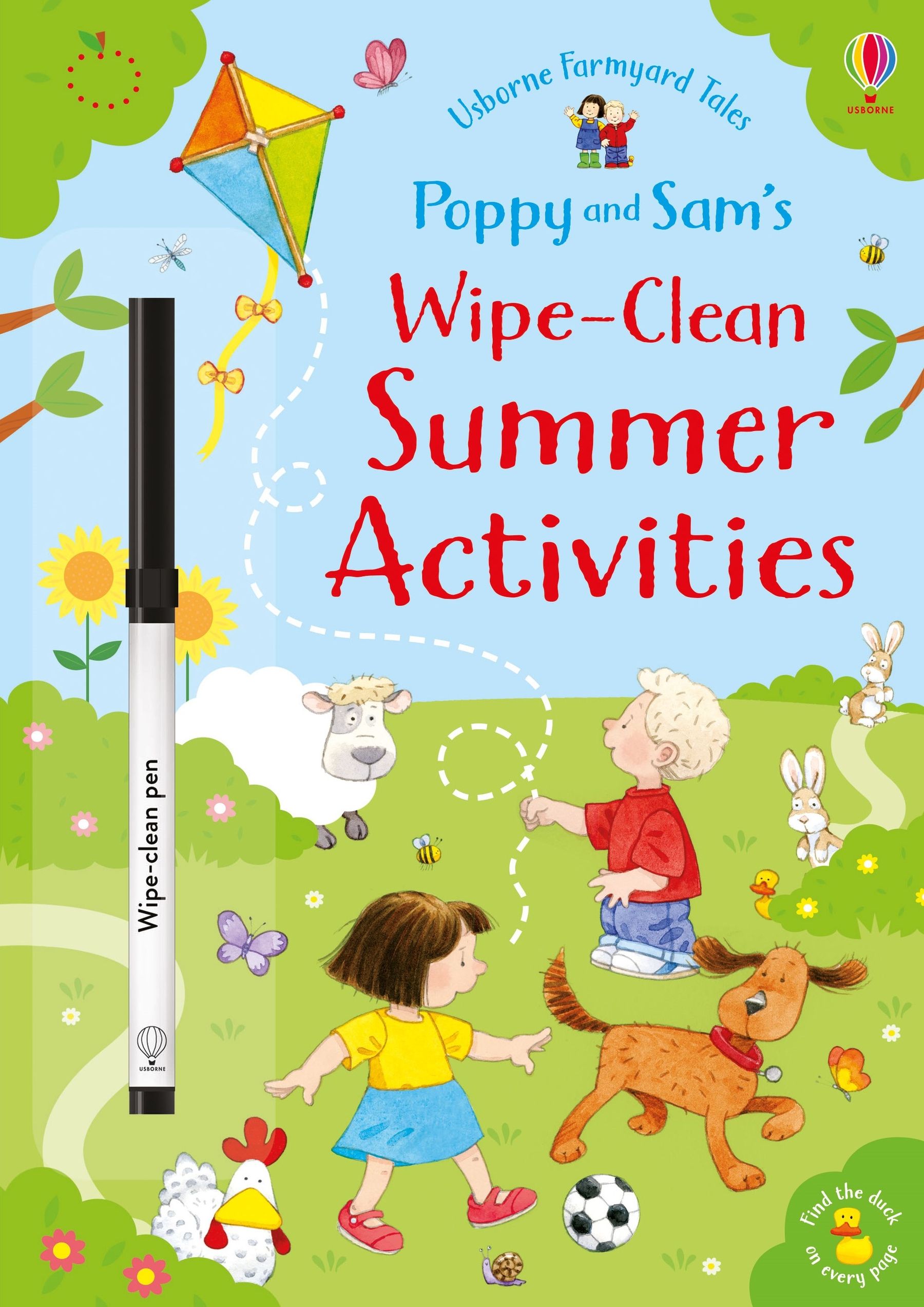 Poppy and Sam's Wipe-Clean Summer Activities – Carte de activități pentru copii 3+ ani, Usborne