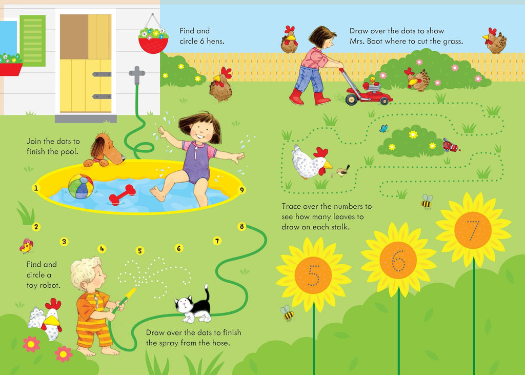 Poppy and Sam's Wipe-Clean Summer Activities – Carte de activități pentru copii 3+ ani, Usborne