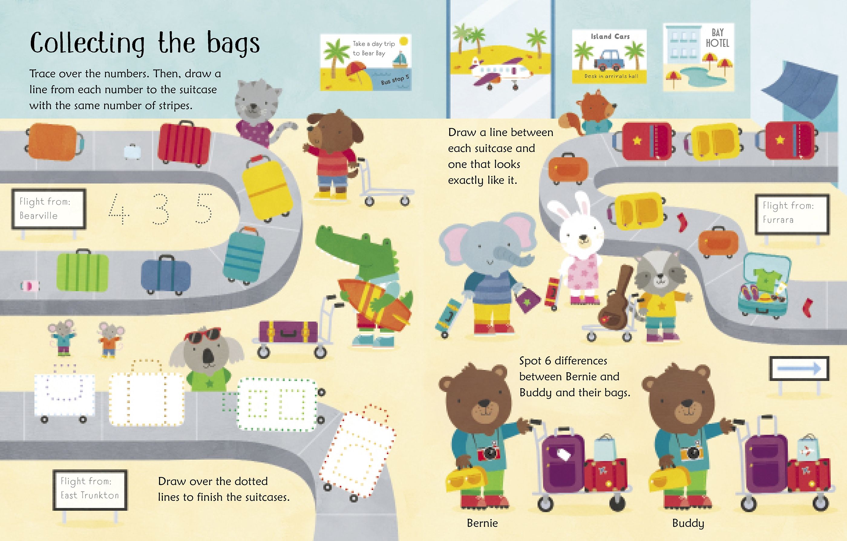 Wipe-Clean Airport Activities – Carte de activități pentru copii 3+ ani, Usborne