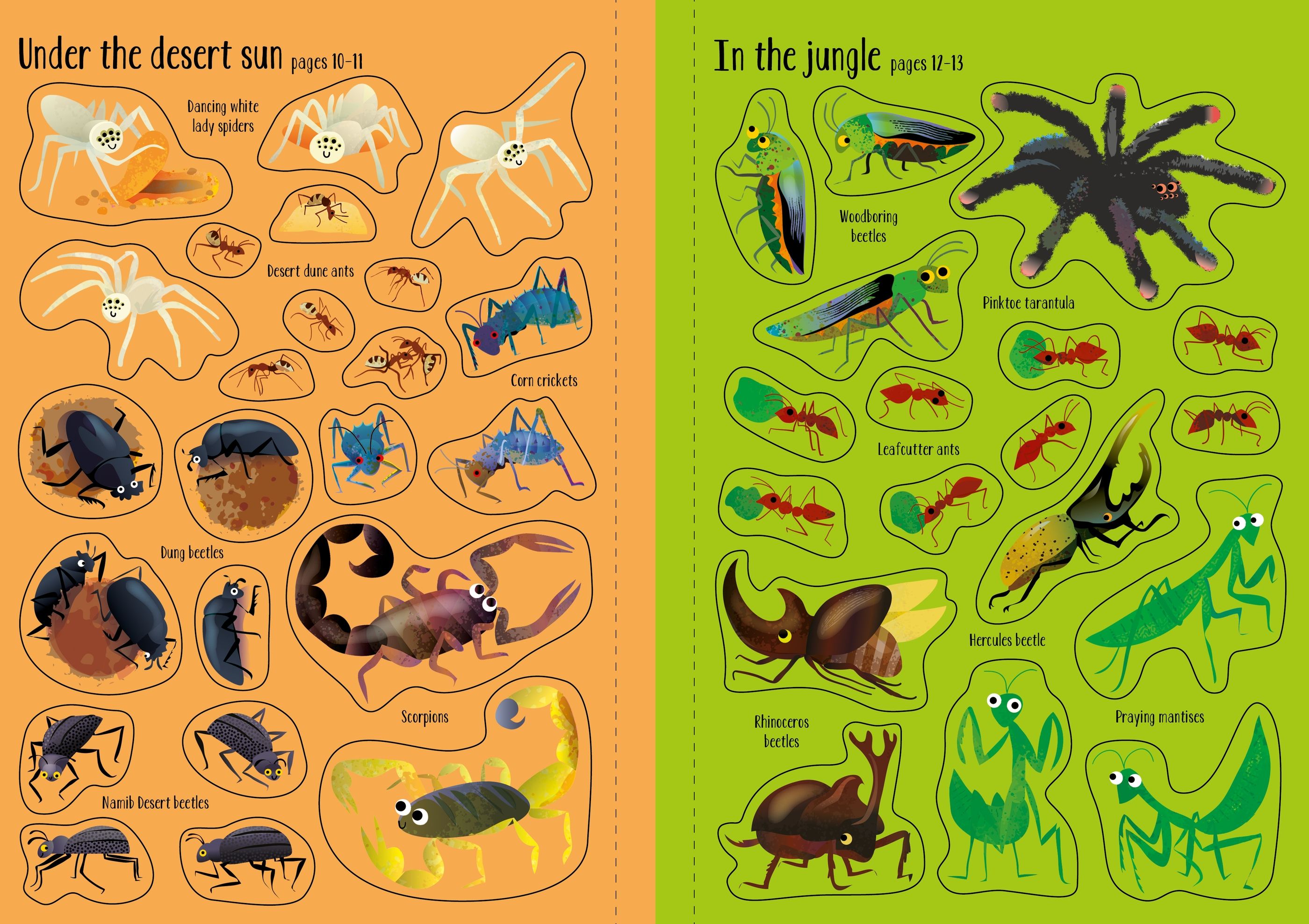 Detaliu din cartea „Little First Stickers Bugs”, Usborne – imaginea 2