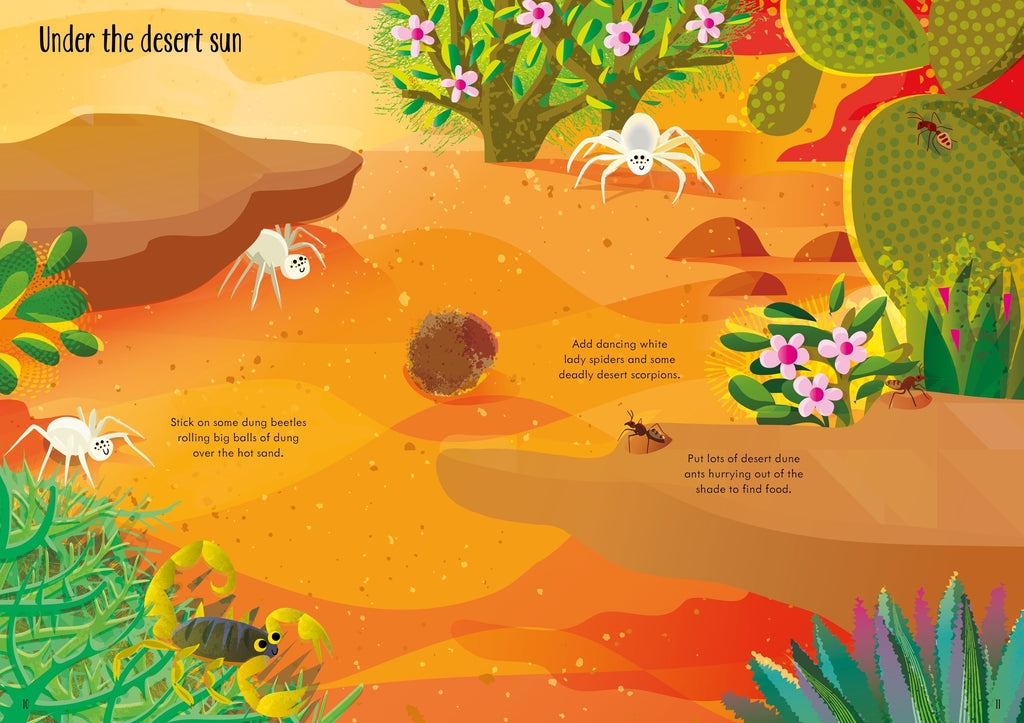 Detaliu din cartea „Little First Stickers Bugs”, Usborne – imaginea 4