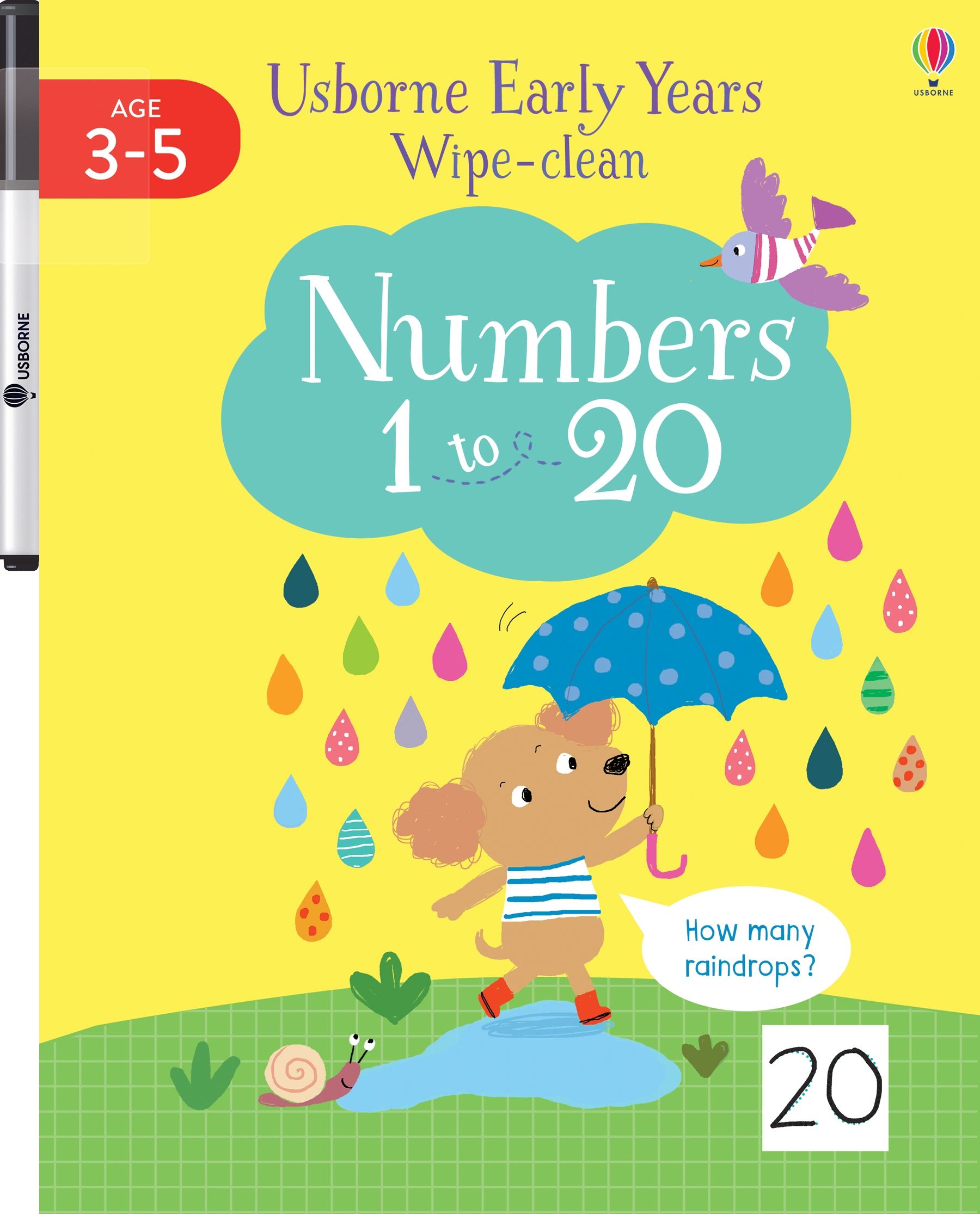 Early Years Wipe-Clean Numbers 1 to 20 – Carte de activități pentru copii 3+ ani, Usborne