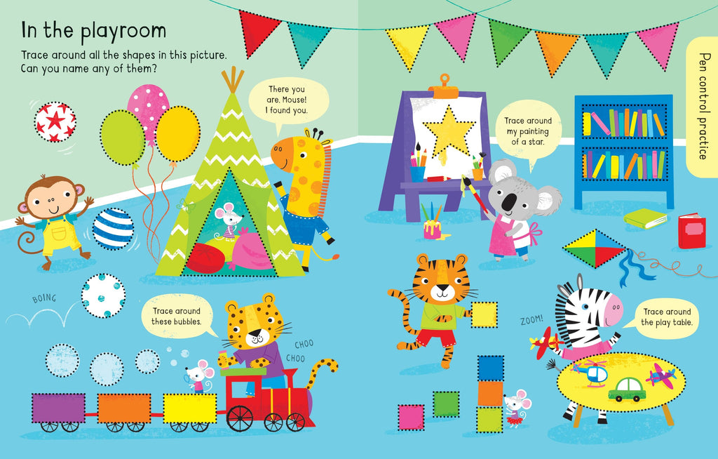 Early Years Wipe-Clean Ready for Writing – Carte de activități pentru copii 3+ ani, Usborne