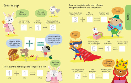 Early Years Wipe-Clean First Sums – Carte de activități pentru copii 3+ ani, Usborne