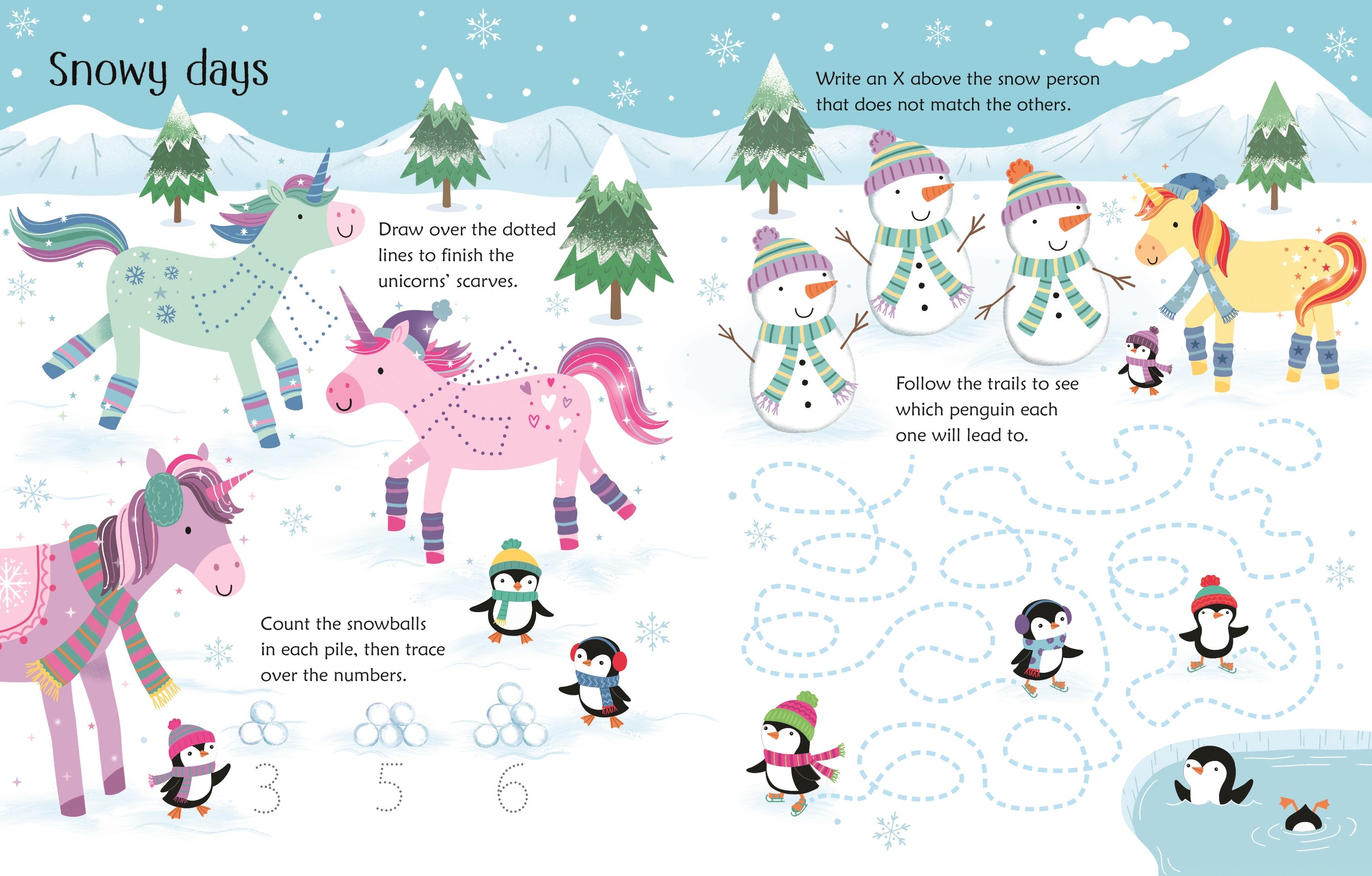 Wipe-Clean Unicorn Activities – Carte de activități pentru copii 3+ ani, Usborne