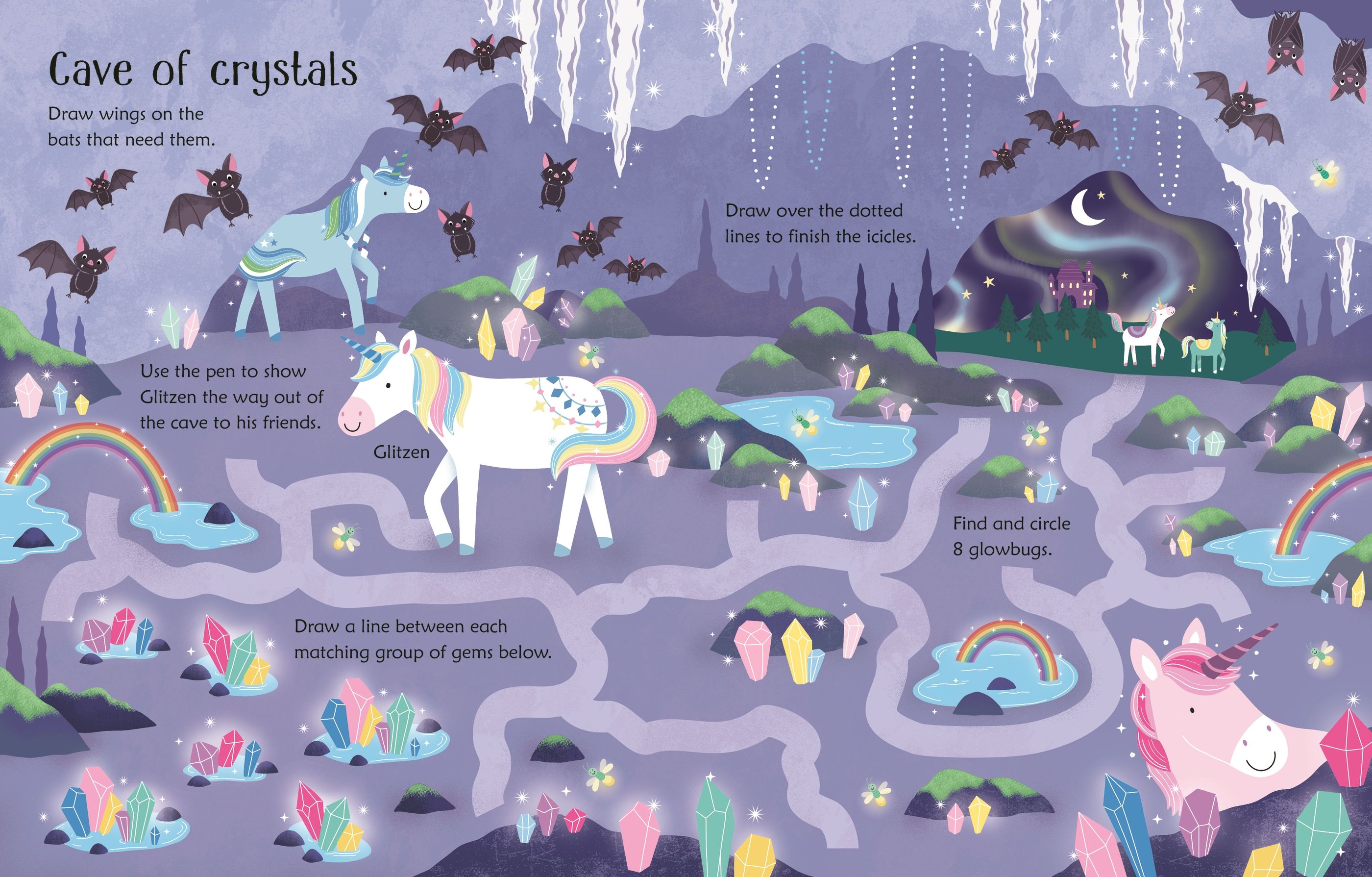 Wipe-Clean Unicorn Activities – Carte de activități pentru copii 3+ ani, Usborne