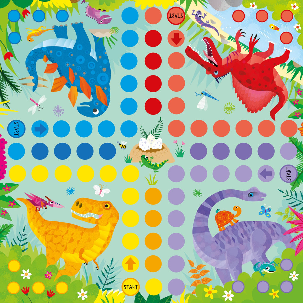 Ludo Board Game Dinosaurs – Joc de societate pentru copii 3+ ani, Usborne