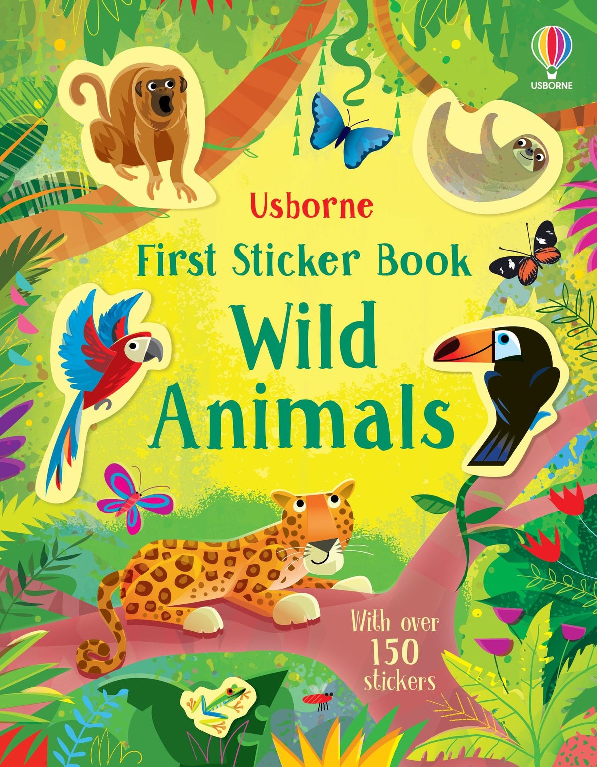 First Sticker Book Wild Animals – Carte cu 150 de stickere pentru copii 3+ ani, Usborne