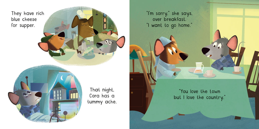 The Town Mouse and the Country Mouse – Carte cartonată ilustrată pentru copii 18+ luni, Usborne