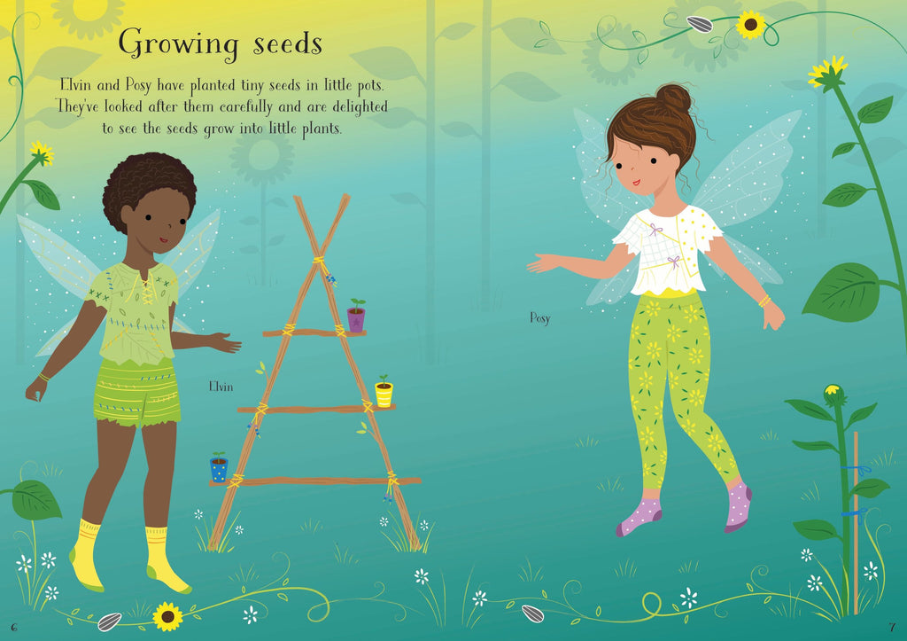 Little Sticker Dolly Dressing Garden Fairy – Carte cu stickere pentru copii 4+ ani, Usborne