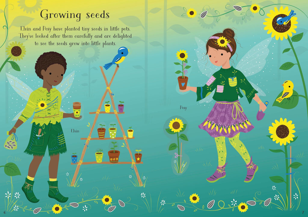 Little Sticker Dolly Dressing Garden Fairy – Carte cu stickere pentru copii 4+ ani, Usborne