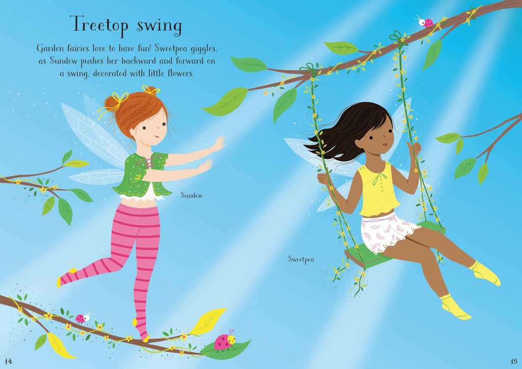 Little Sticker Dolly Dressing Garden Fairy – Carte cu stickere pentru copii 4+ ani, Usborne