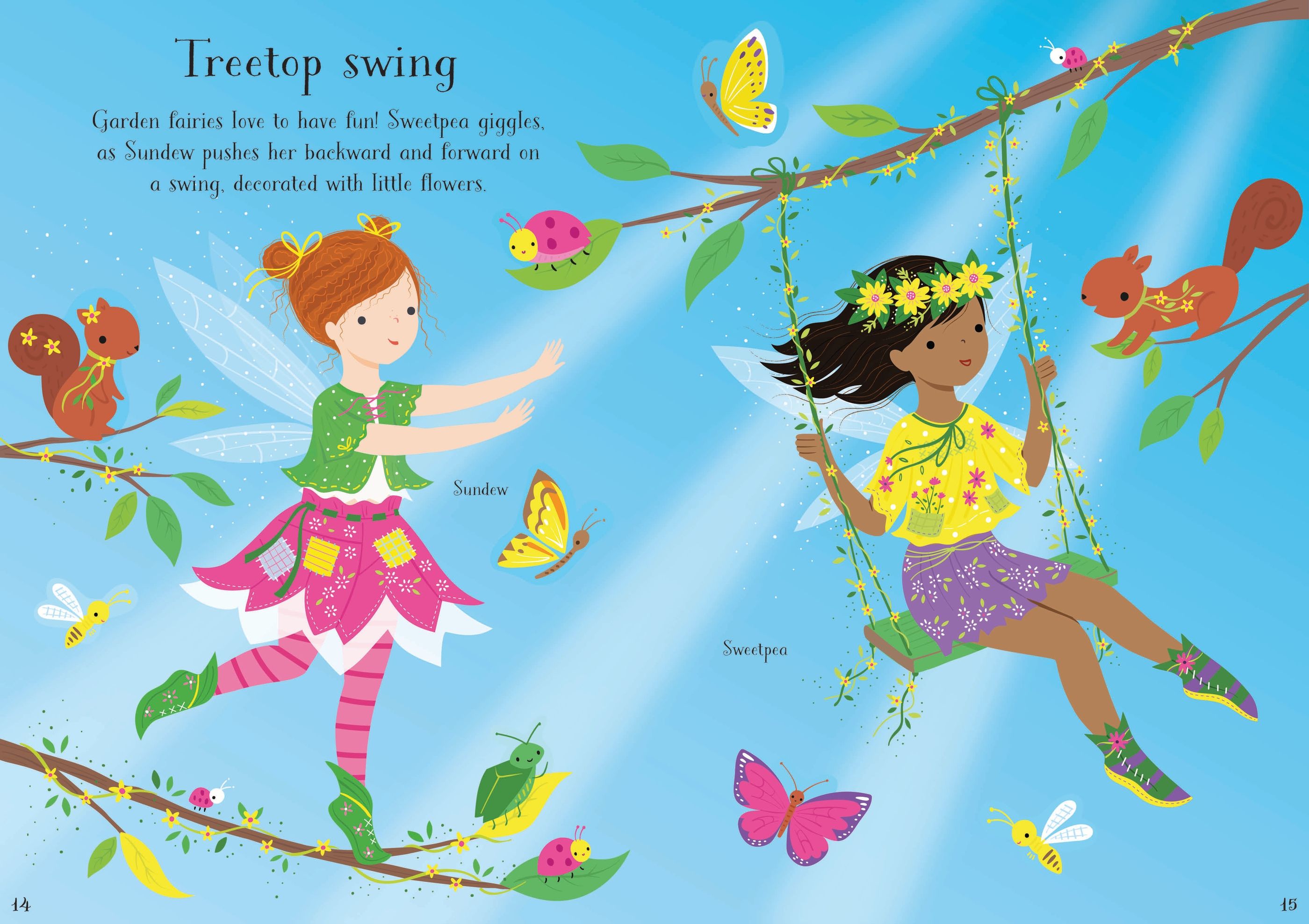 Little Sticker Dolly Dressing Garden Fairy – Carte cu stickere pentru copii 4+ ani, Usborne
