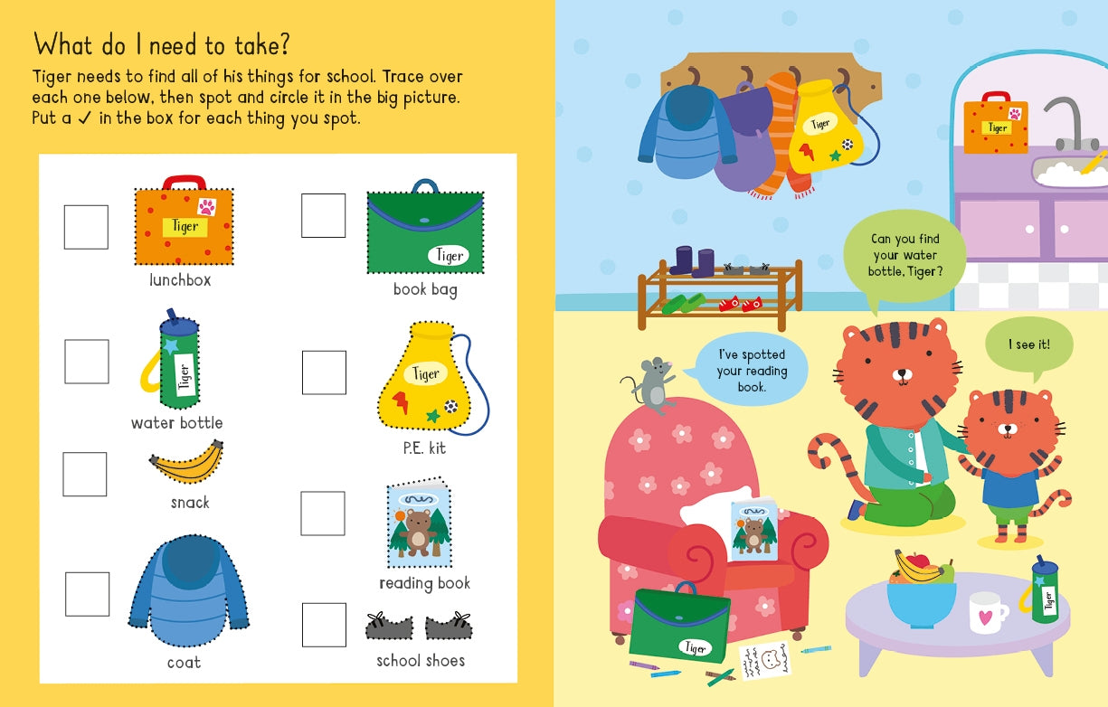 Detaliu din cartea „Starting School Activity Book”, Usborne – imaginea 2