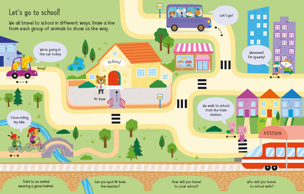 Detaliu din cartea „Starting School Activity Book”, Usborne – imaginea 3