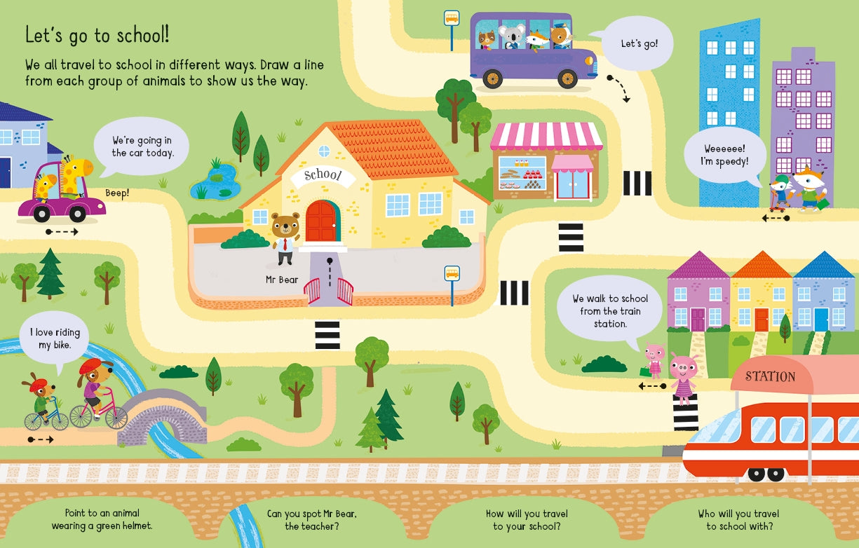 Detaliu din cartea „Starting School Activity Book”, Usborne – imaginea 3