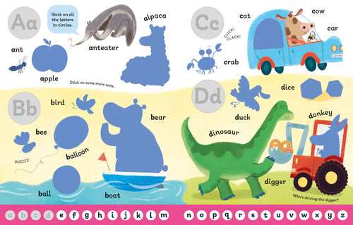 First Sticker Book abc – Carte cu stickere pentru copii 3+ ani, Usborne