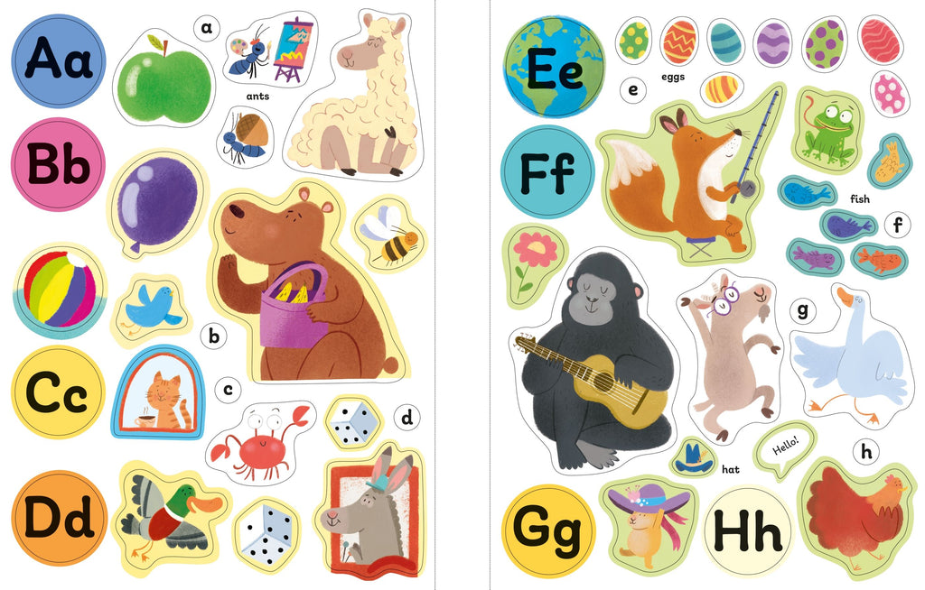 First Sticker Book abc – Carte cu stickere pentru copii 3+ ani, Usborne