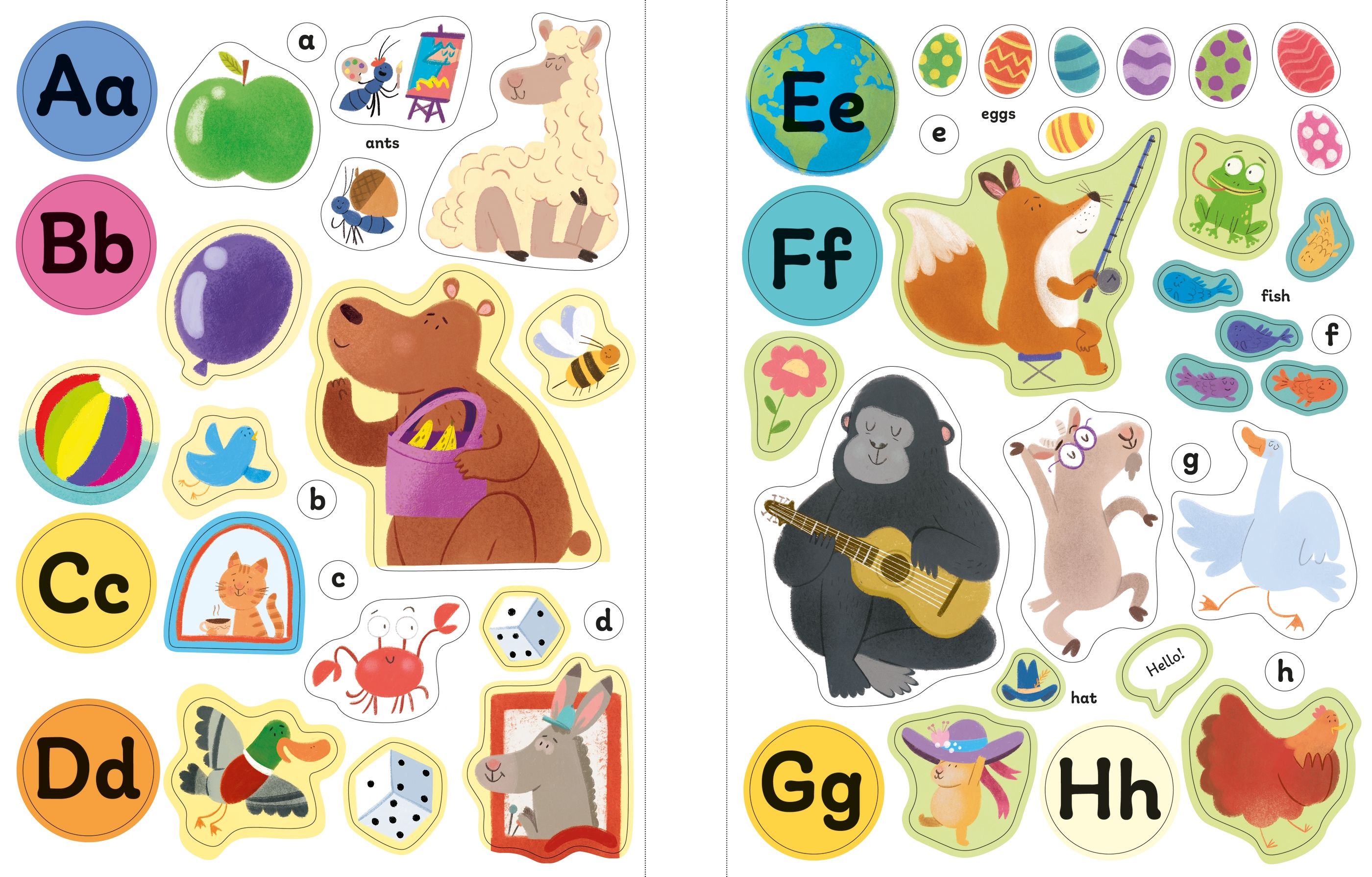 First Sticker Book abc – Carte cu stickere pentru copii 3+ ani, Usborne