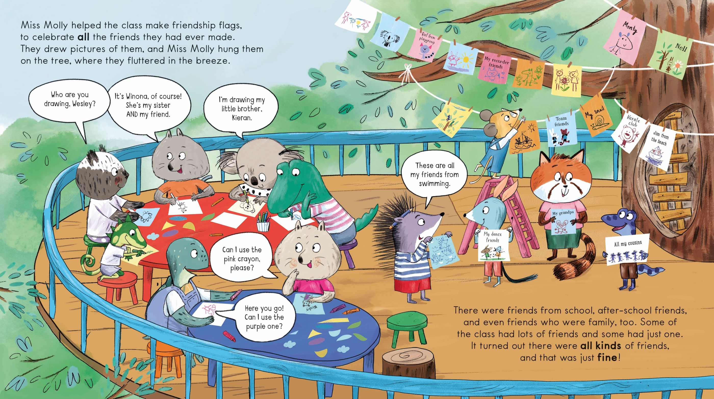 Miss Molly's School of Making Friends – Carte ilustrată pentru copii 3+ ani, Usborne