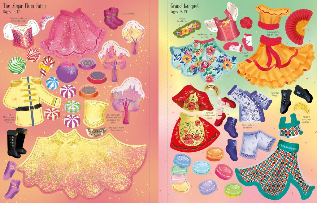 Sticker Dolly Dressing The Nutcracker – Carte cu stickere pentru copii 5+ ani, Usborne