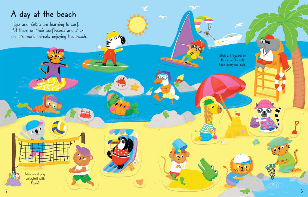 First Sticker Book Summer – Carte cu stickere pentru copii 3+ ani, Usborne
