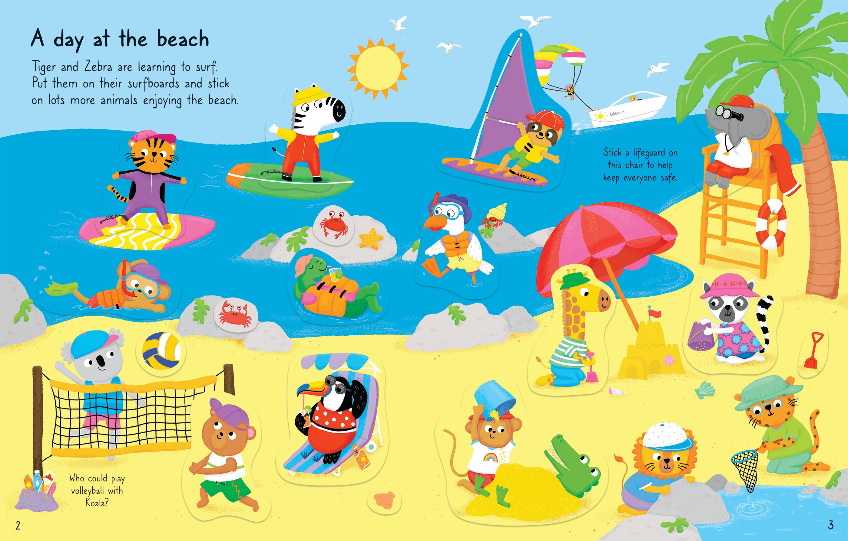 First Sticker Book Summer – Carte cu stickere pentru copii 3+ ani, Usborne