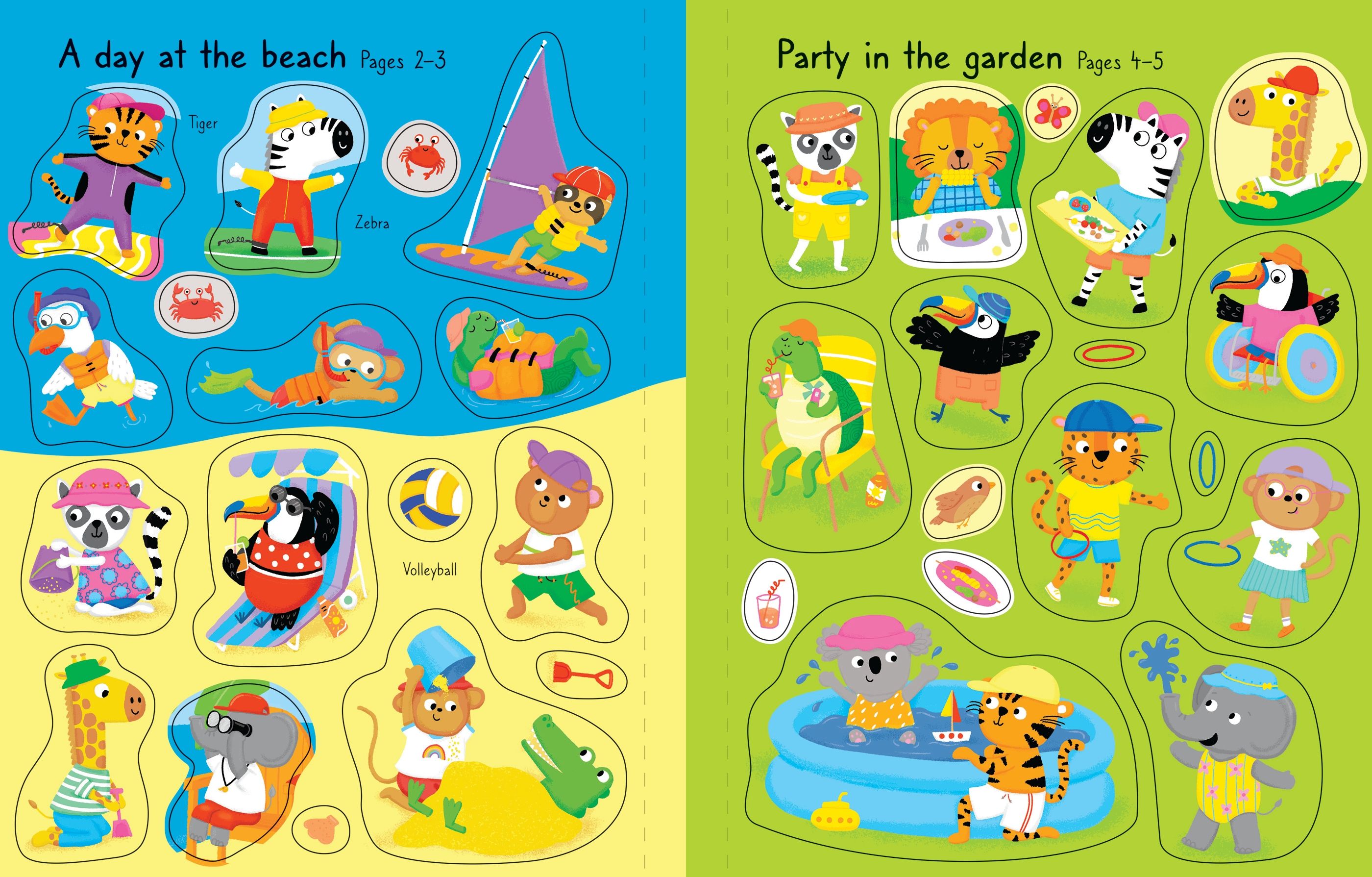 First Sticker Book Summer – Carte cu stickere pentru copii 3+ ani, Usborne