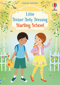 Coperta cărții „Little Sticker Dolly Dressing Starting School” – carte cu stickere Usborne pentru copii 4+ ani