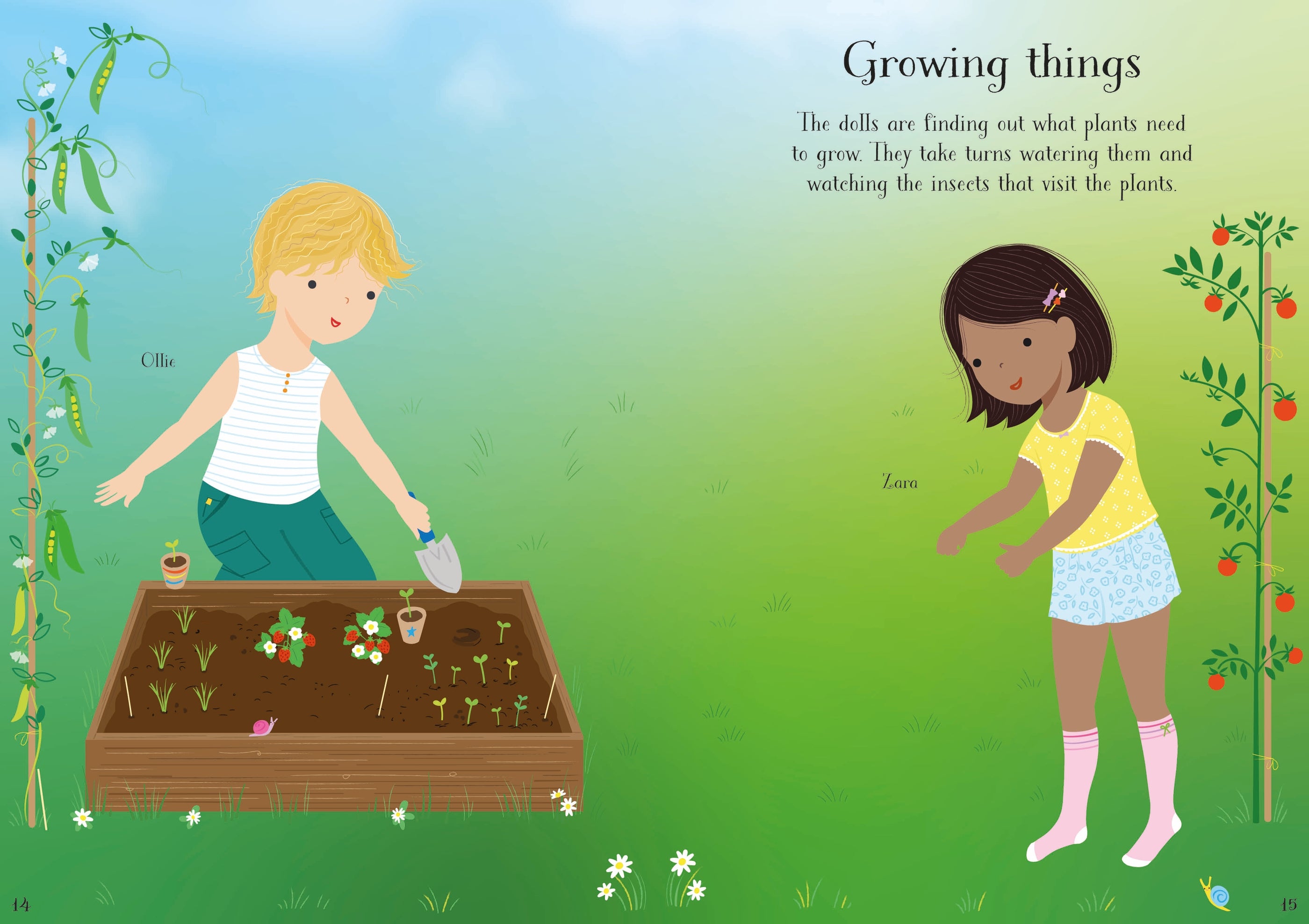 Detaliu din cartea „Little Sticker Dolly Dressing Starting School”, Usborne – imaginea 4