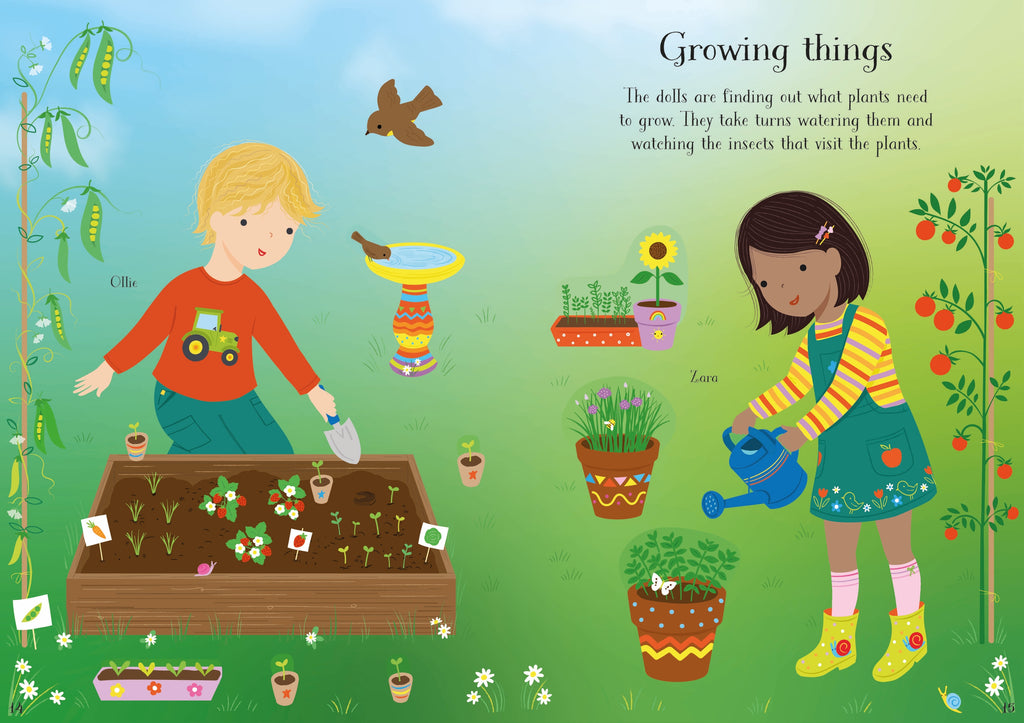 Detaliu din cartea „Little Sticker Dolly Dressing Starting School”, Usborne – imaginea 5