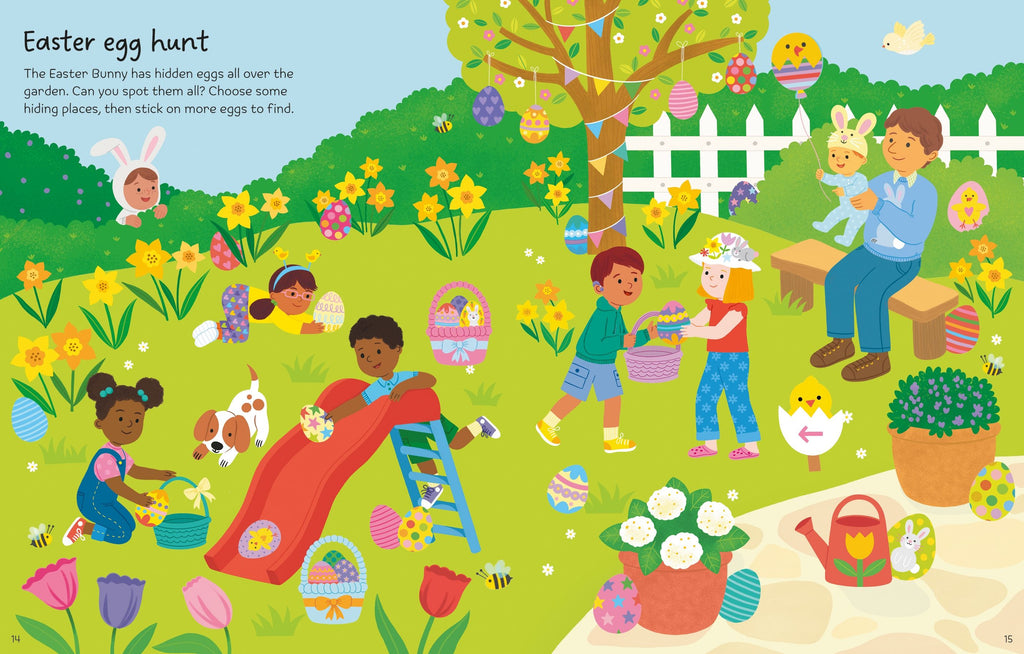 First Sticker Book Easter – Carte cu stickere pentru copii 3+ ani, Usborne