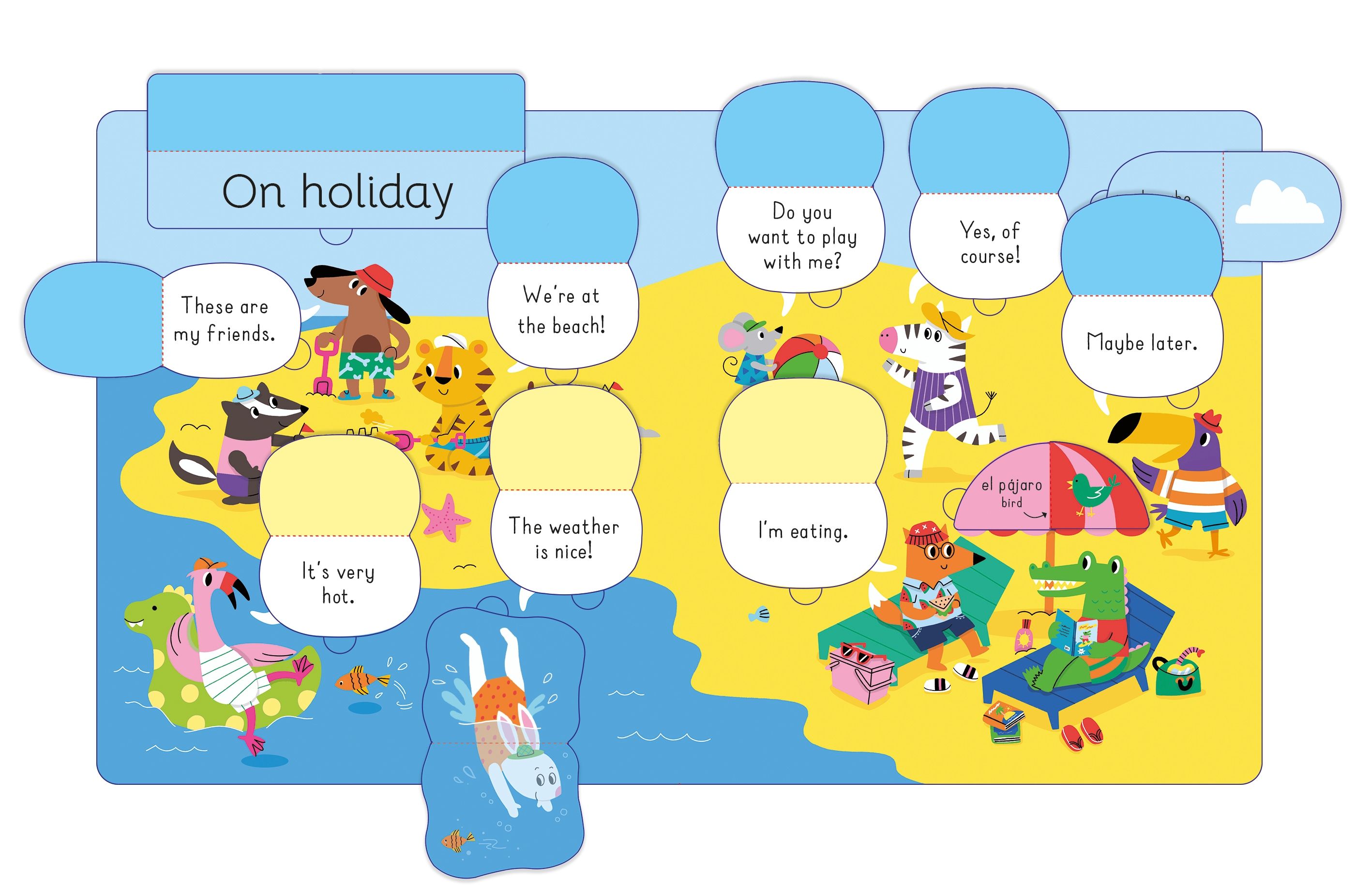 Lift-the-flap First Spanish – Carte cu clapete pentru copii 4+ ani, Usborne