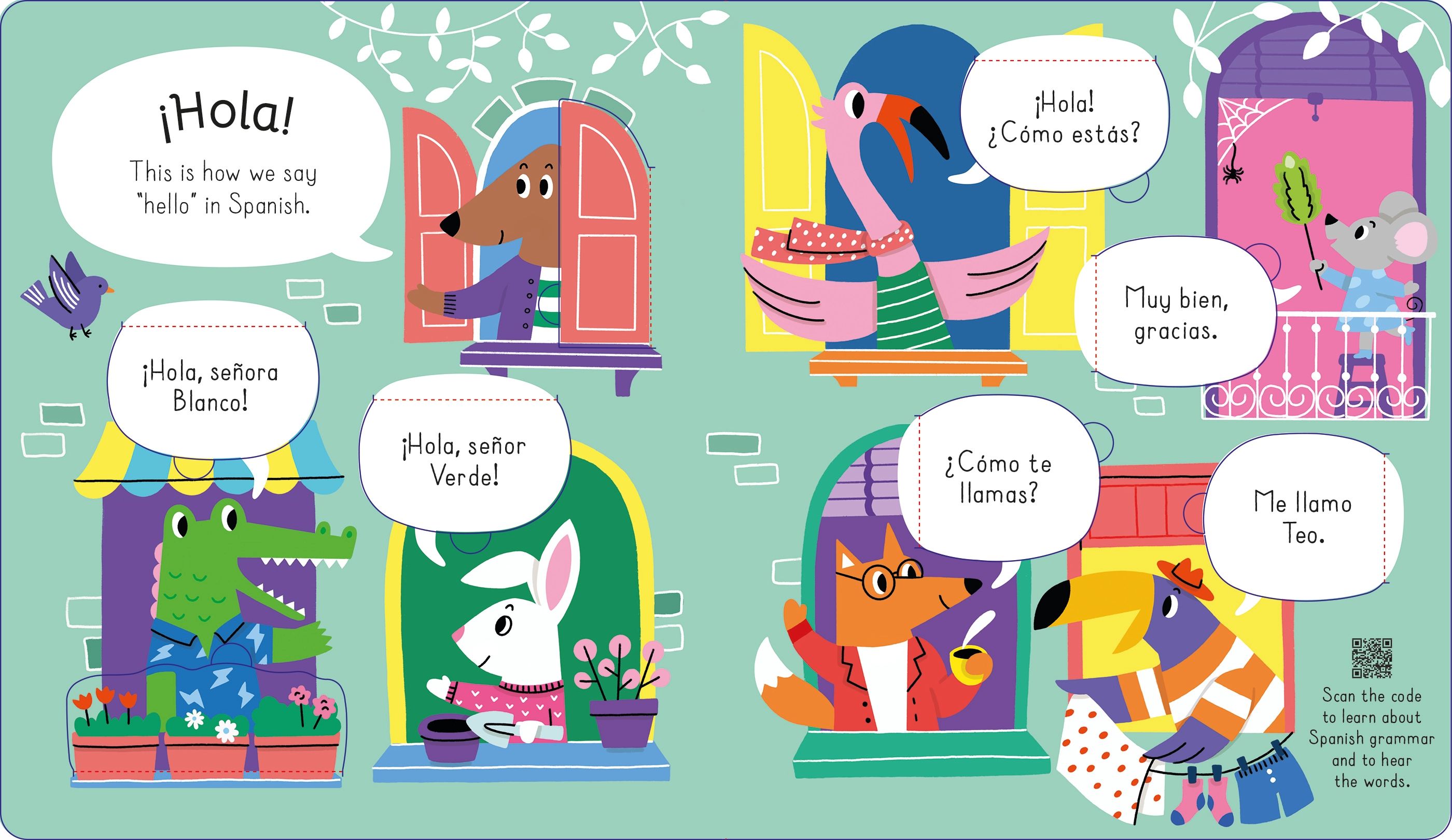 Lift-the-flap First Spanish – Carte cu clapete pentru copii 4+ ani, Usborne