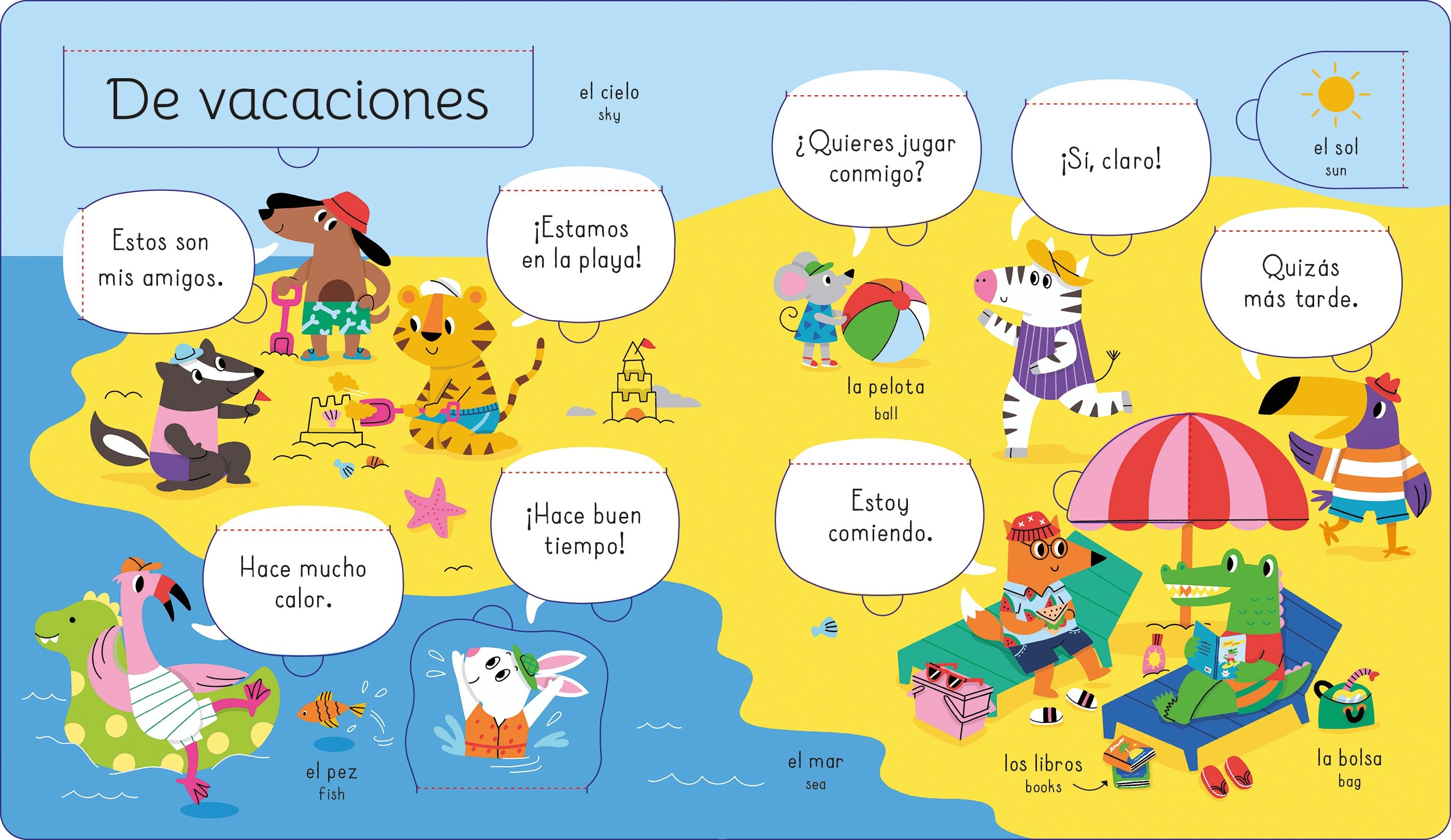 Lift-the-flap First Spanish – Carte cu clapete pentru copii 4+ ani, Usborne