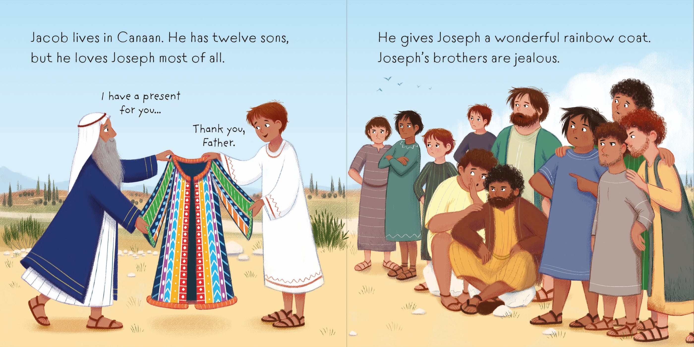 Detaliu din cartea „Joseph and his Wonderful Coat”, Usborne – imaginea 2