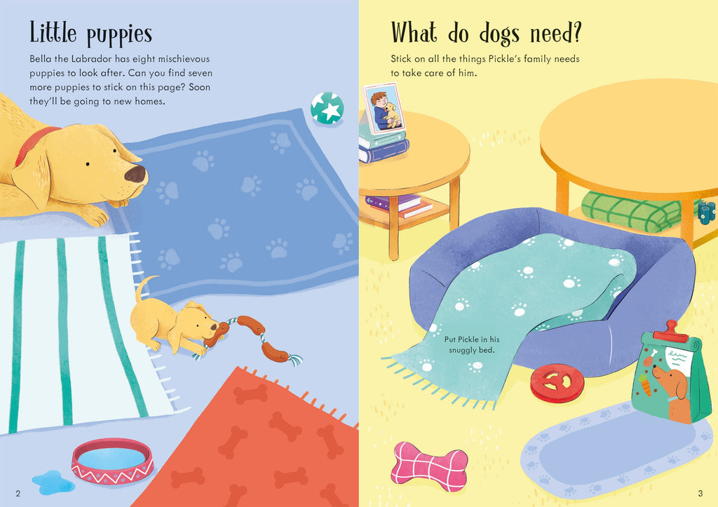 Detaliu din cartea „Little First Stickers Dogs and Puppies”, Usborne – imaginea 2