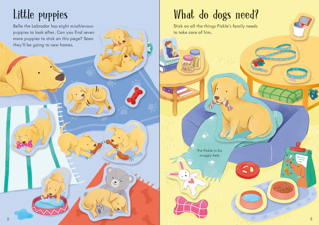 Detaliu din cartea „Little First Stickers Dogs and Puppies”, Usborne – imaginea 3