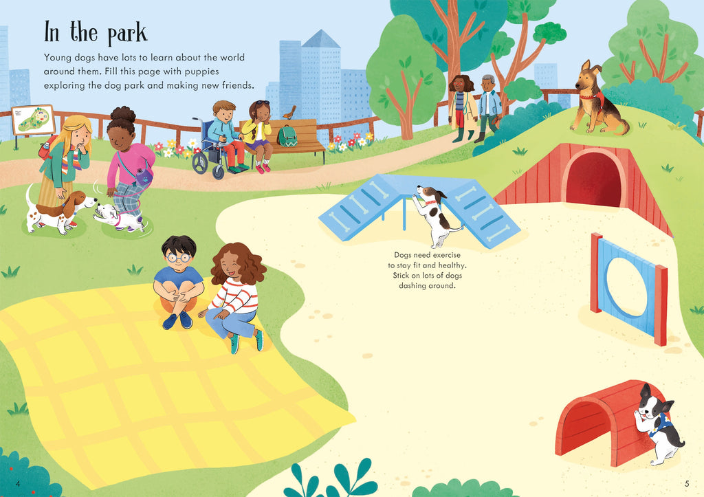 Detaliu din cartea „Little First Stickers Dogs and Puppies”, Usborne – imaginea 4