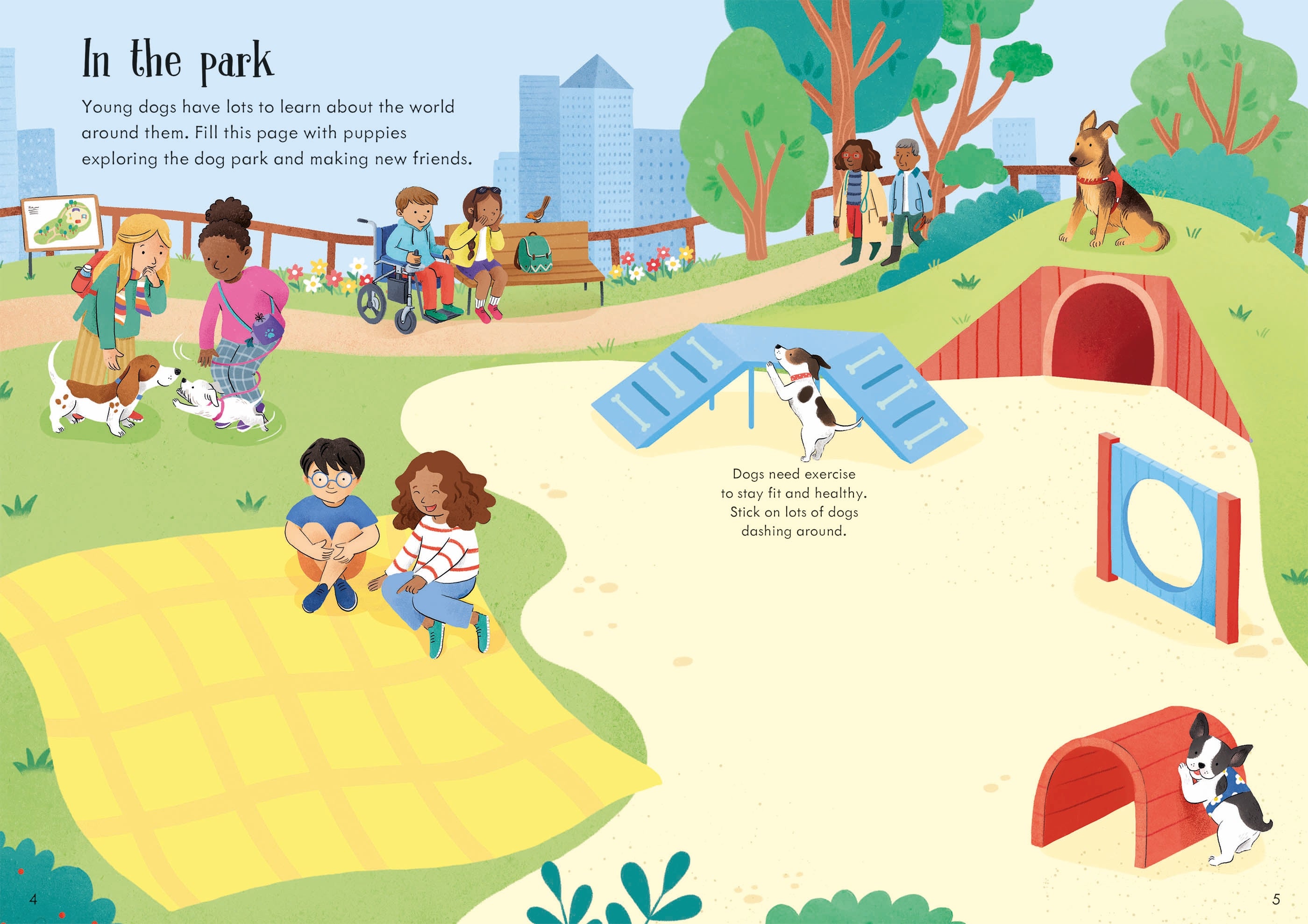 Detaliu din cartea „Little First Stickers Dogs and Puppies”, Usborne – imaginea 4