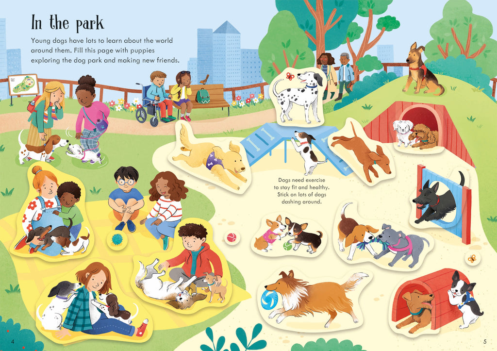 Detaliu din cartea „Little First Stickers Dogs and Puppies”, Usborne – imaginea 5