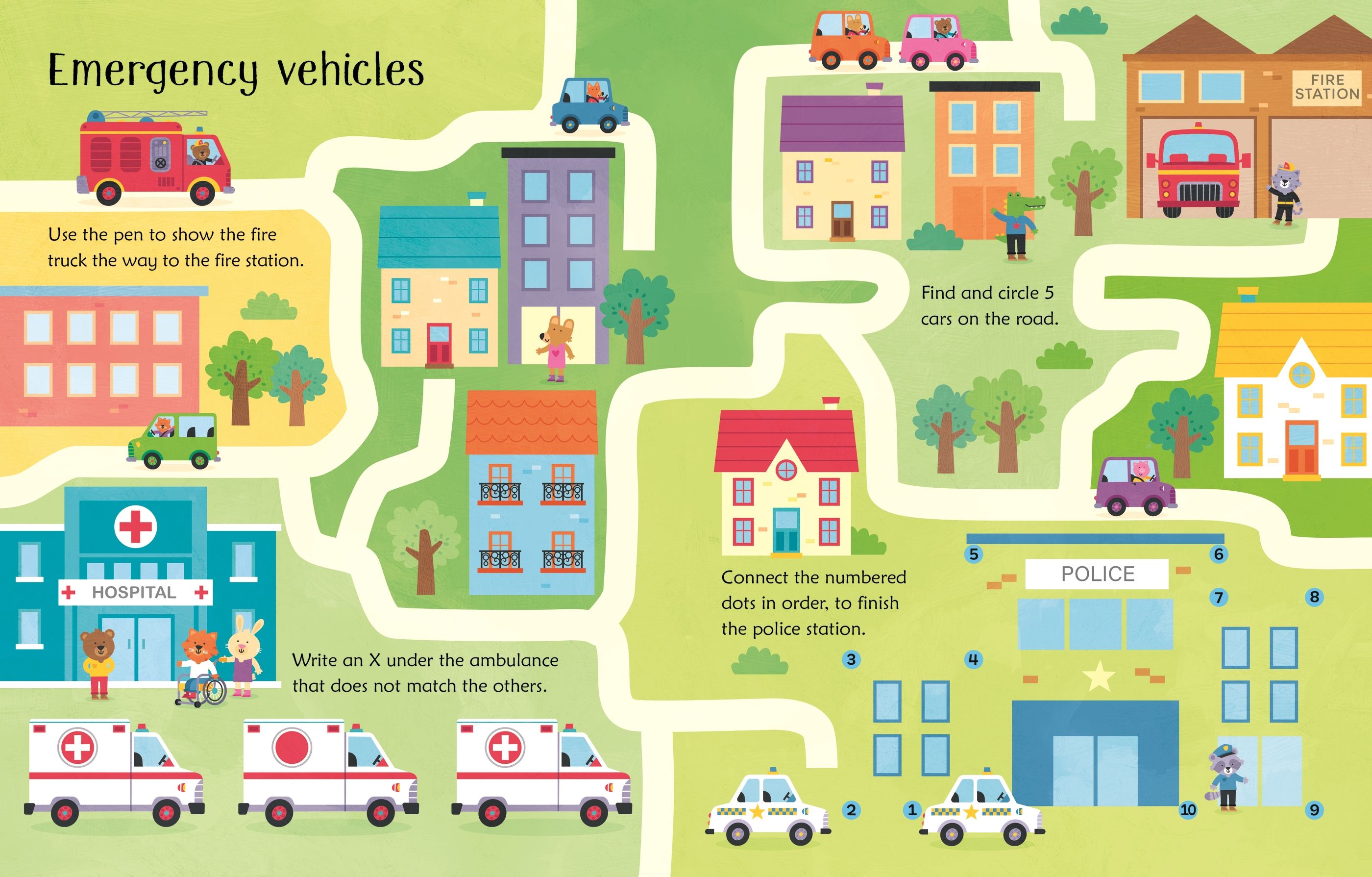 Wipe-Clean Things That Go Activities – Carte de activități pentru copii 3+ ani, Usborne