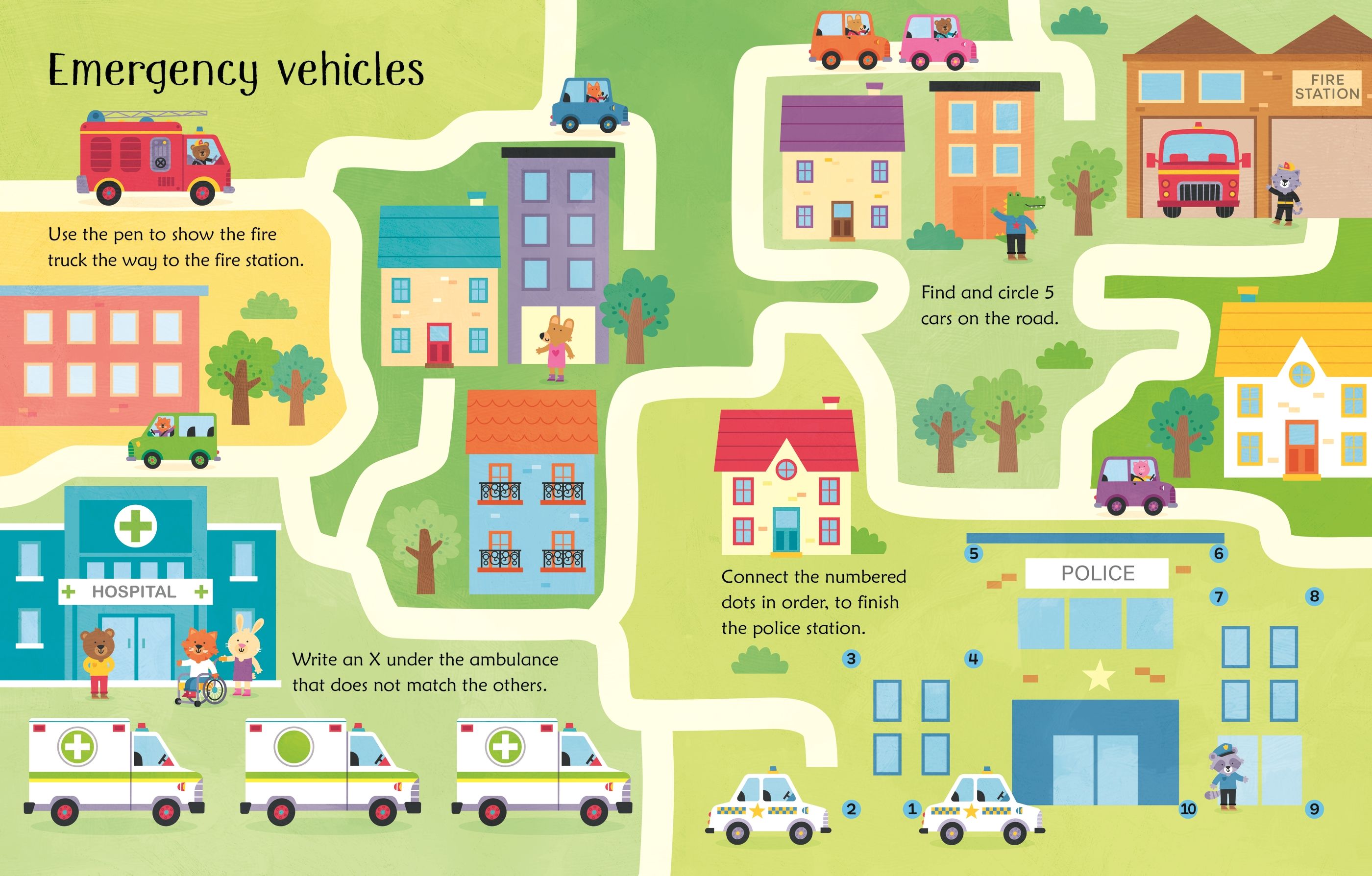 Wipe-Clean Things That Go Activities – Carte de activități pentru copii 3+ ani, Usborne
