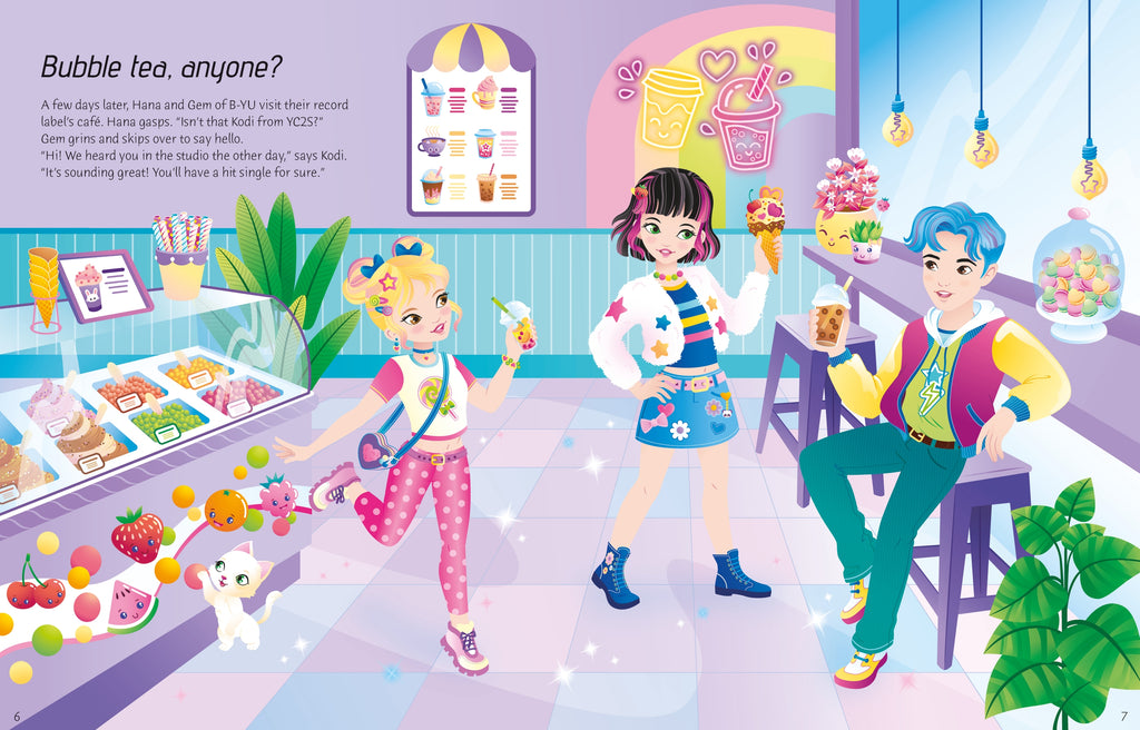Detaliu din cartea „Sticker Dolly Dressing K-POP”, Usborne – imaginea 4