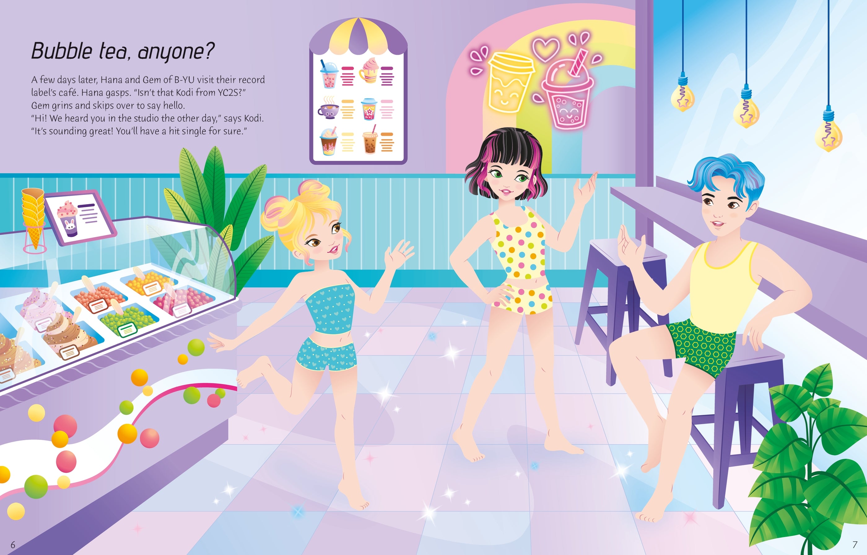 Detaliu din cartea „Sticker Dolly Dressing K-POP”, Usborne – imaginea 5