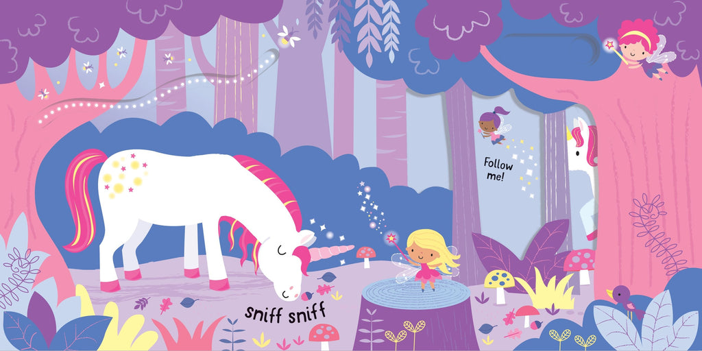 Slide and See Unicorns – Carte interactivă pentru copii 6+ luni, Usborne
