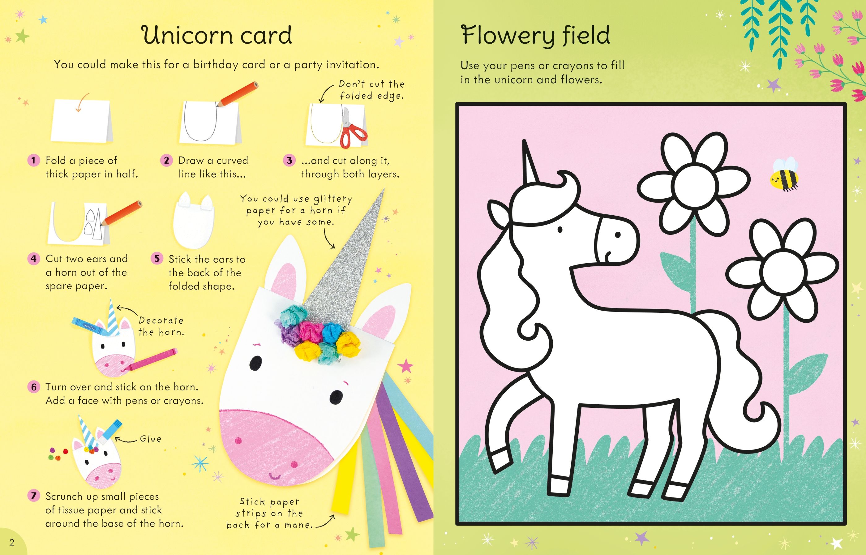 Unicorn things to make and do – Carte de activități pentru copii 3+ ani, Usborne